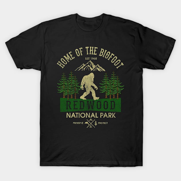 BIGFOOT Redwood national park vintage camping gift T-Shirt by Venicecva Tee